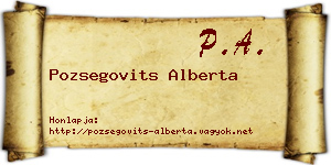 Pozsegovits Alberta névjegykártya